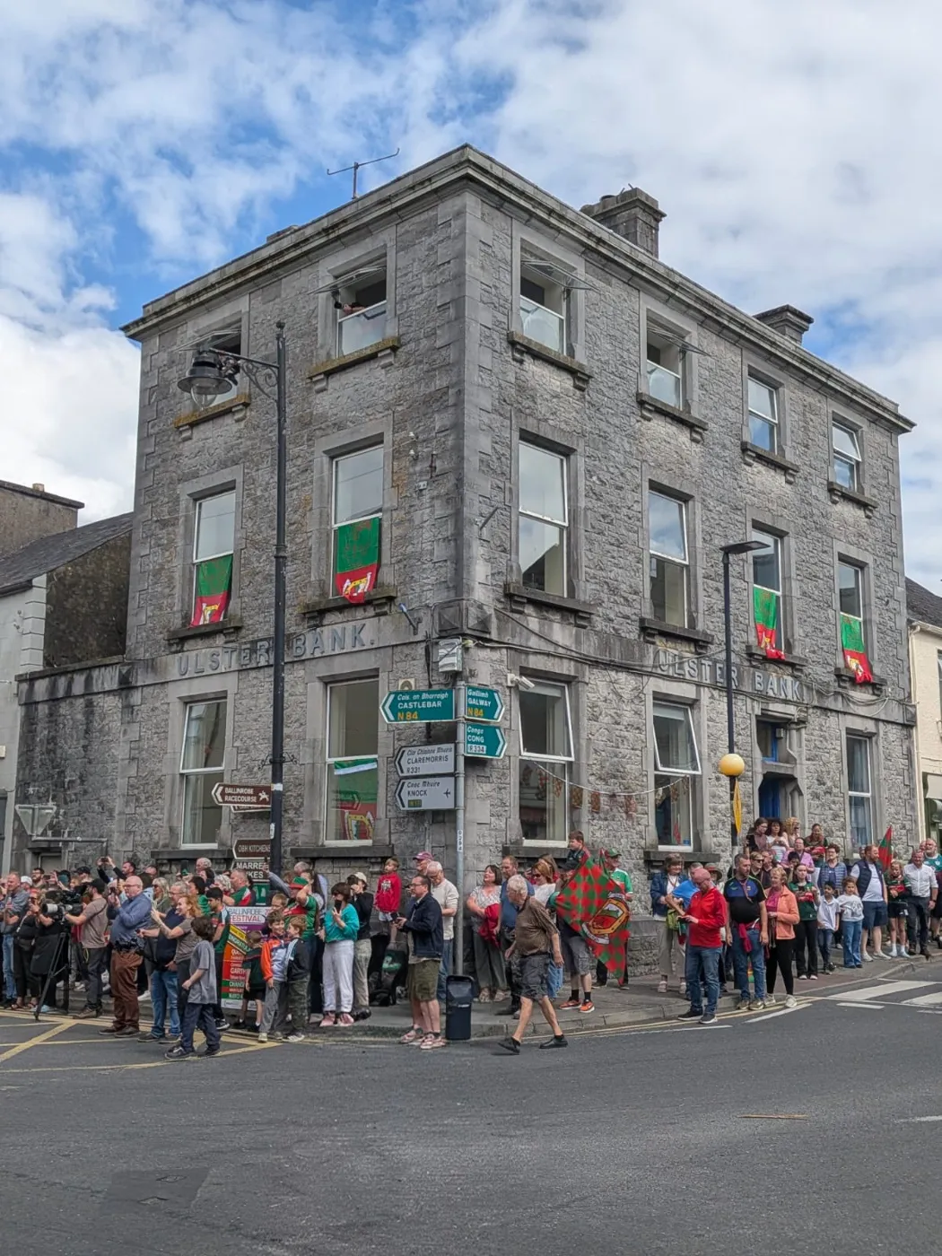 The Nexus building on Glebe Street on a busy day in Ballinrobe
